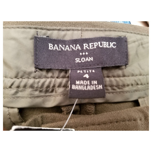 Banana Republic Petite Stretch Women's Green Pants Size 30 Inseam 26 in NWT - Picture 4 of 9